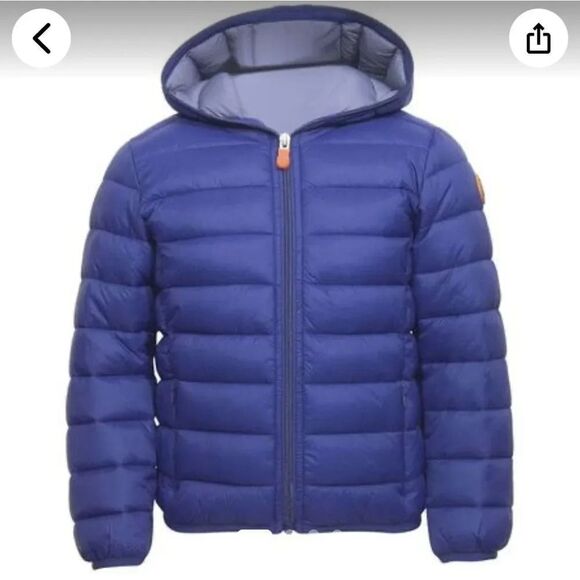 Save The Duck Boys size 4 Blue Donny Puffer Full Zip Jacket Synthetic Down NEW - Picture 1 of 14